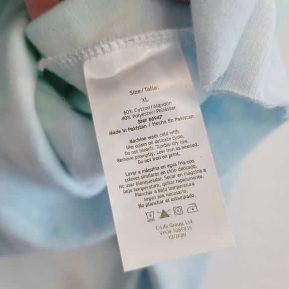 NWT AC/DC Tie Dye Graphic Cropped Hoodie Sweater - Picture 10 of 16